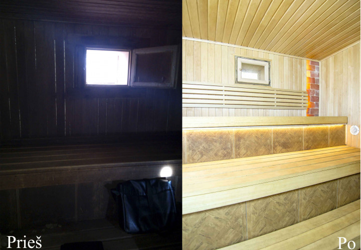 Renovering av ångbad i "Agluona"