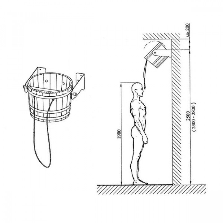 Sawo kall duschhink, tall, 18 l