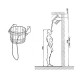 Sawo kall duschhink, tall, 18 l