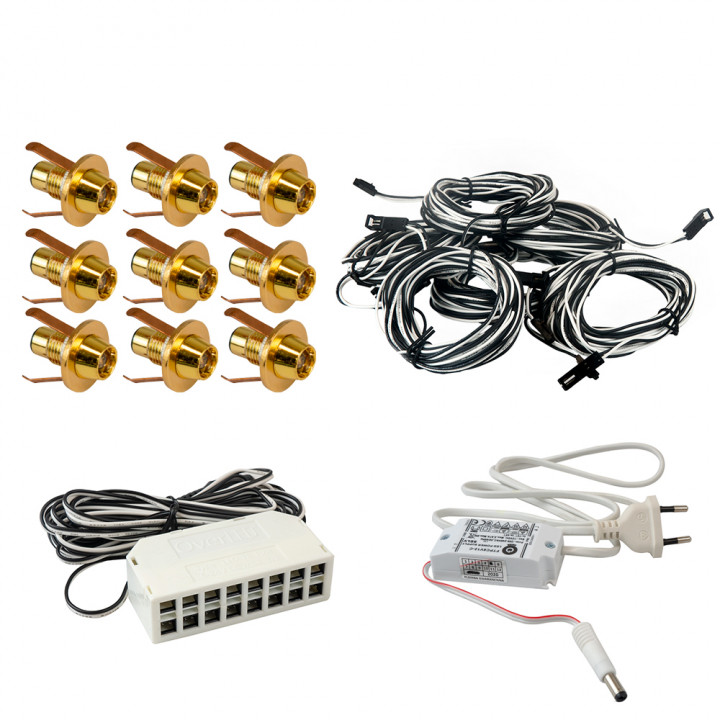 Bastubelysning Led Lite 9, guld