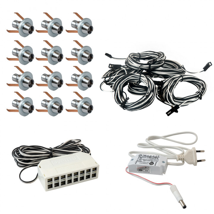 LedLite 12 LED-bastubelysningsset, silverfärgad