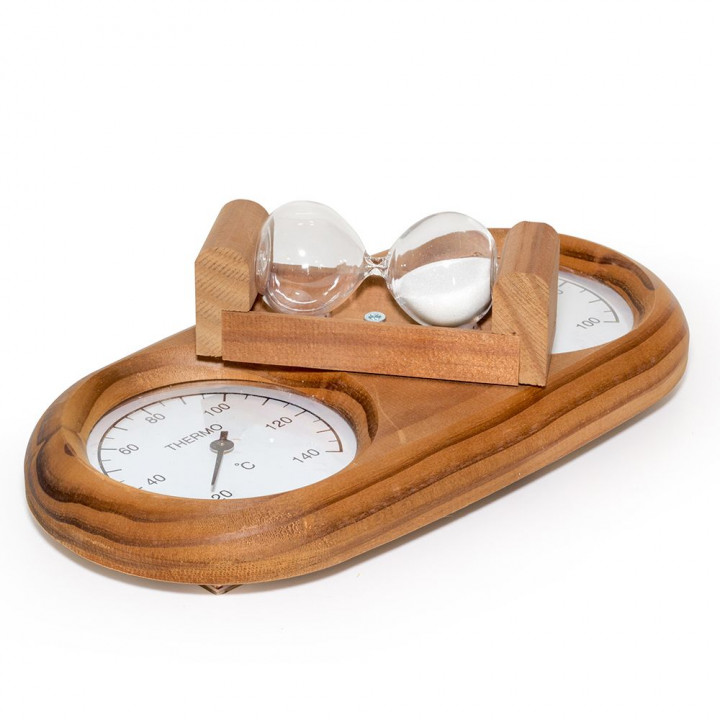 SAUNIA 3-i-1 termo-hygrometer med sandtimer 591L