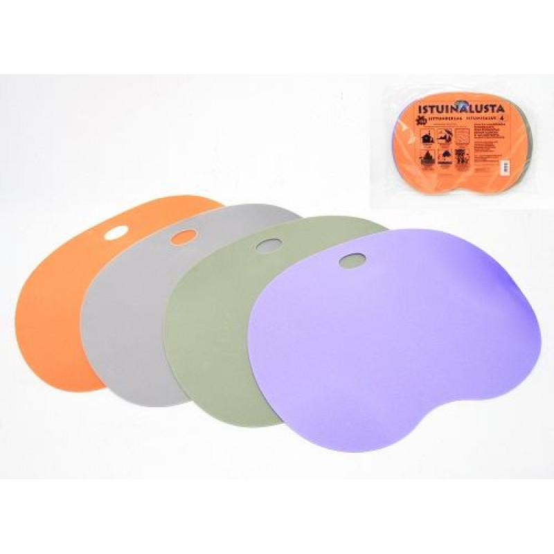 Färgbastuplatser, 4 st.