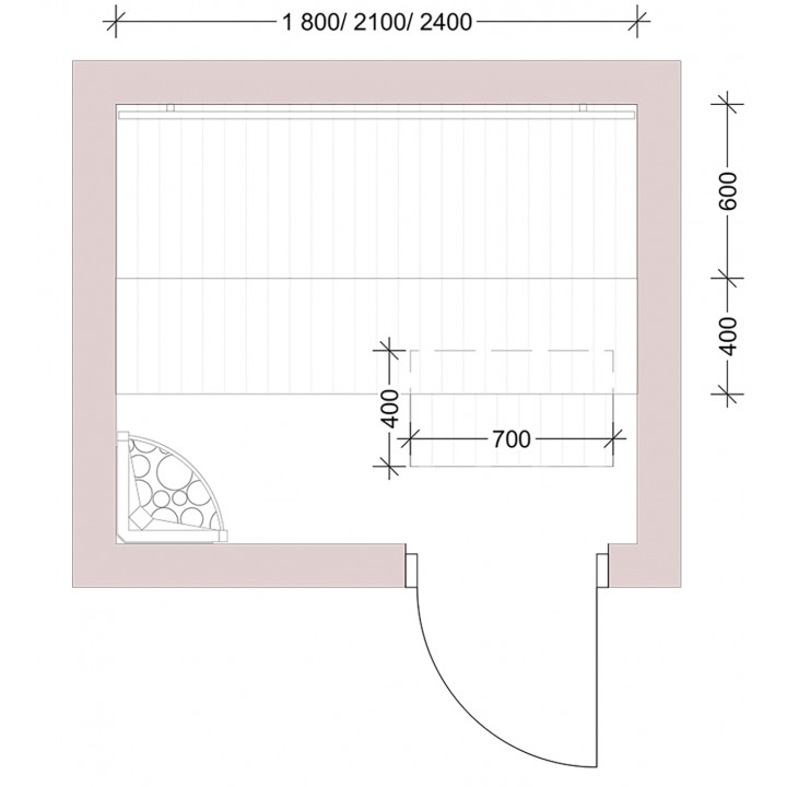 Modulär bastubänk STANDART, Thermo-asp