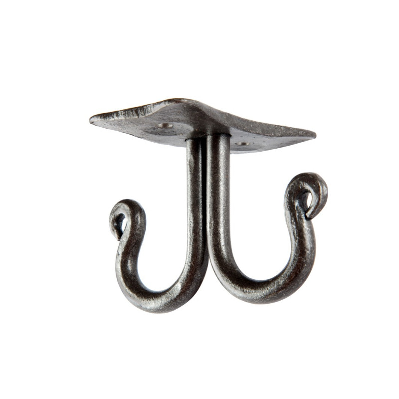 Handdukshängare under hyllan, två krokar