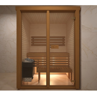 Bastukabin med glas, 150x120cm