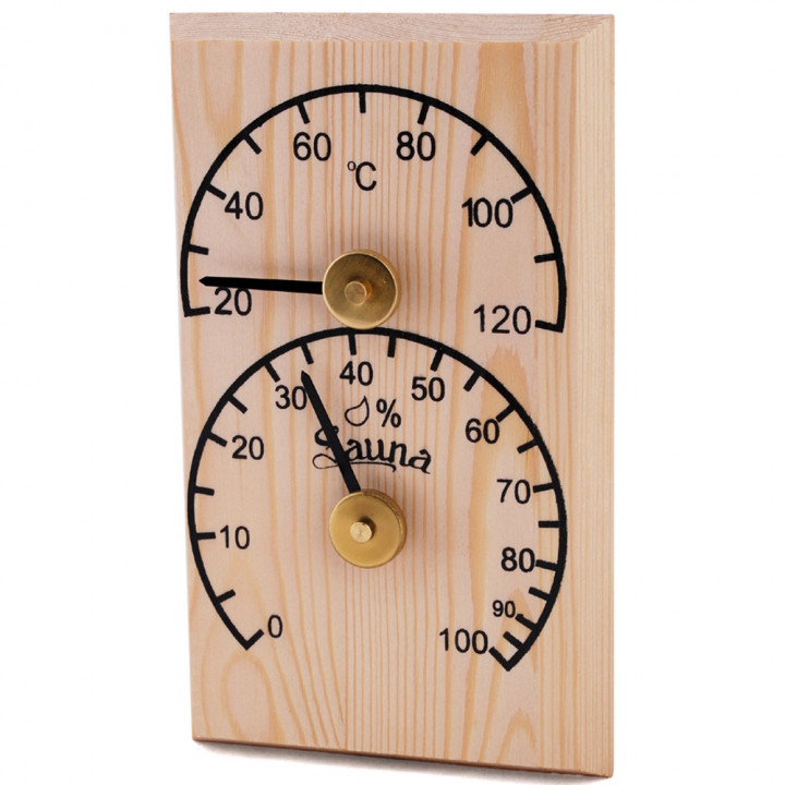 SAWO vertikal termohygrometer 106-THB, furu