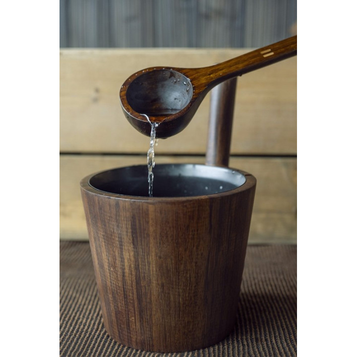 Rento mörk bambubastuhink med svart insats, 5 l