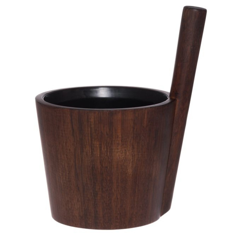 Rento mörk bambubastuhink med svart insats, 5 l