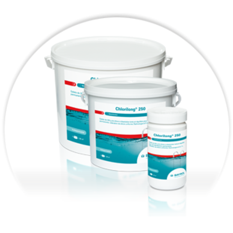 Långsamt lösliga klortabletter Chlorilong 200, 5 kg
