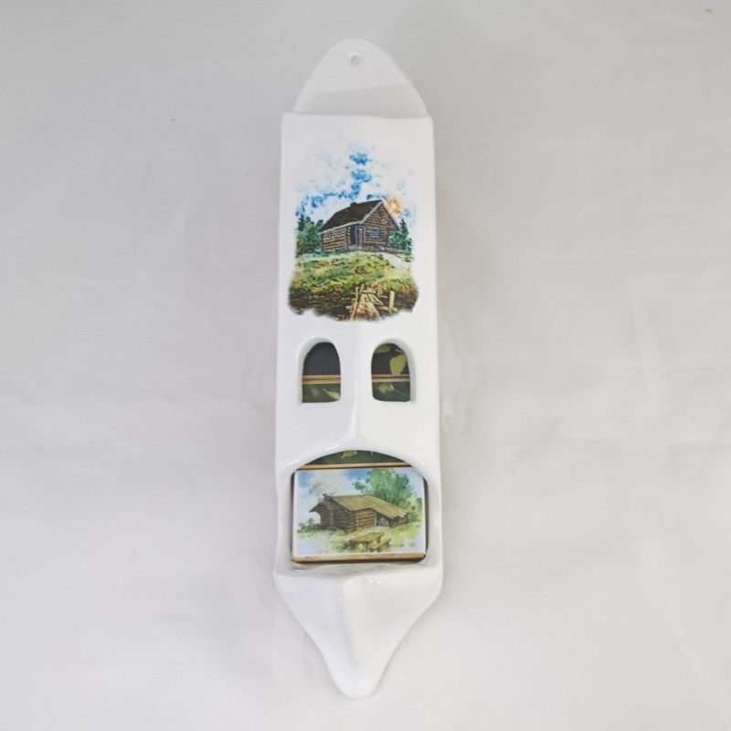 Keramisk tändsticksaskhållare med 5 tändsticksaskar