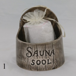 Keramisk saltbehållare för bastu - mörk 250 ml  Keramisk saltbehållare för bastu - mörk 250 ml