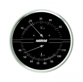 HARVIA termo-hygrometer rund, svart