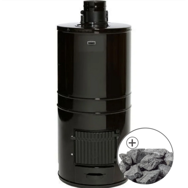 Vedeldad bastuugn - AITO AK-57 med traditionella stenar