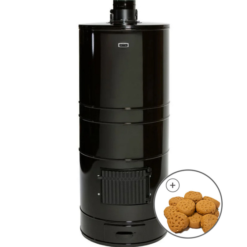 Vedeldad bastuugn - AITO AK-57, förlängd, KERKES stenar ingår