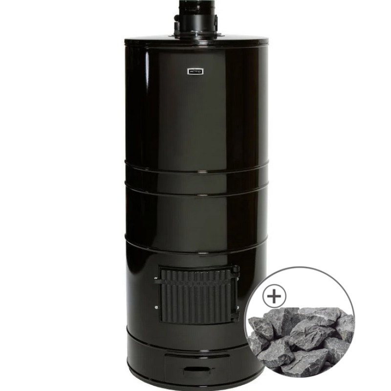 Vedeldad bastuugn - AITO AK-57K, traditionella stenar ingår