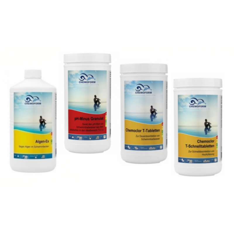 CHEMOFORM kemikaliekit för simbassänger med pappersfilterpatron, liten
