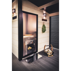 HARVIA Duo glasvägg 9 x 21, inklusive ram, aluminiumsvart 