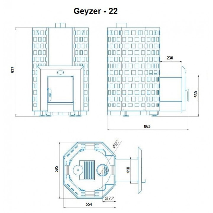 Vedeldad bastuugn - NOVA GEYZER 22