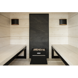 HARVIA stenvägg, svart ram 