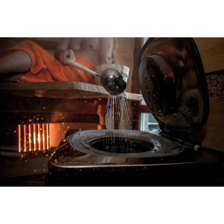 BASTUHINK OCH SCHEP MED DUSCHEFFEKT SÄTTER MER ÅNGA, PREMIUM, SAWO 5 L