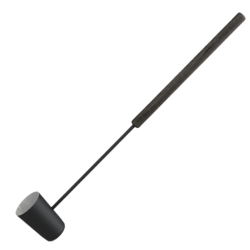 Svart bastuskänk, långt handtag 