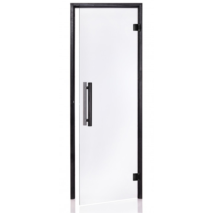 AD glasbastudörr, svart ram, 70 x 200, transparent