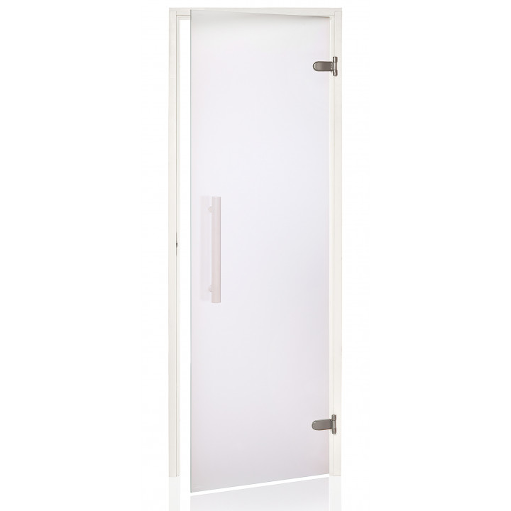 AD glasbastudörr, vit ram, 80 x 210, transparent
