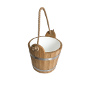 Bastuhink i ek med rephandtag, 12 l - 2