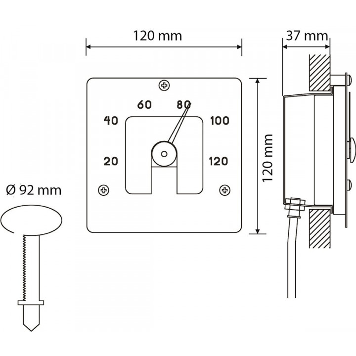 CARIITTI termometer SQ, vit