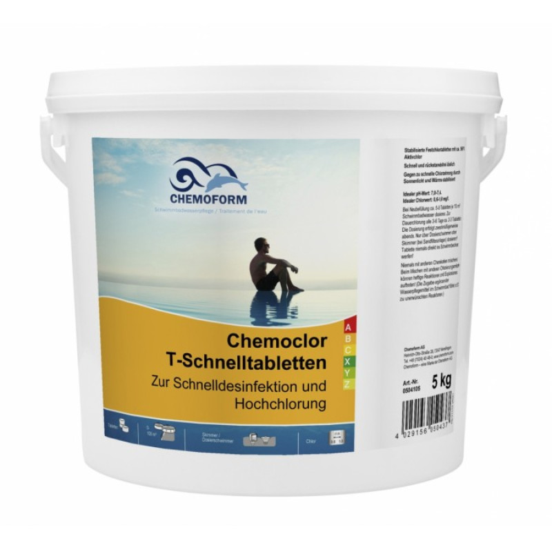 Snabblösliga klortabletter CHEMOCLOR, 5 kg