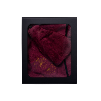 Presentset i presentask för HENNE. Bastuhatt och förkläde för dam - BURGUNDY