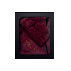 Presentset i presentask för HENNE. Bastuhatt och förkläde för dam - BURGUNDY 