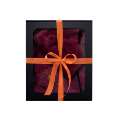 Presentset i presentask för HENNE. Bastuhatt och förkläde för dam - BURGUNDY 