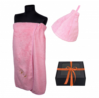 Presentset i presentask för HENNE. Bastuhatt och förkläde för dam - ROSA