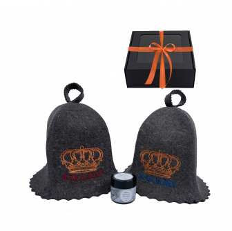 Presentset i presentförpackning DARK KINGS. Bastukepsar och mentolkristaller