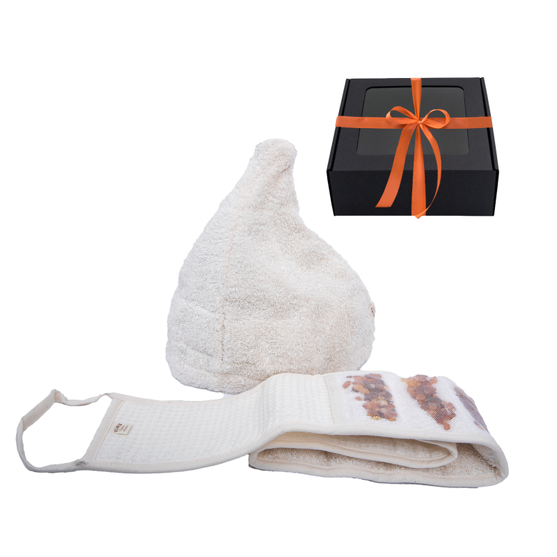 Presentset GINTARAI i presentförpackning. Hatt och svabb