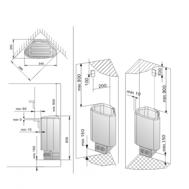 Elektrisk bastuaggregat - HARVIA Delta D36 3,6 kW