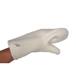 Vit ullhandske för bastu 