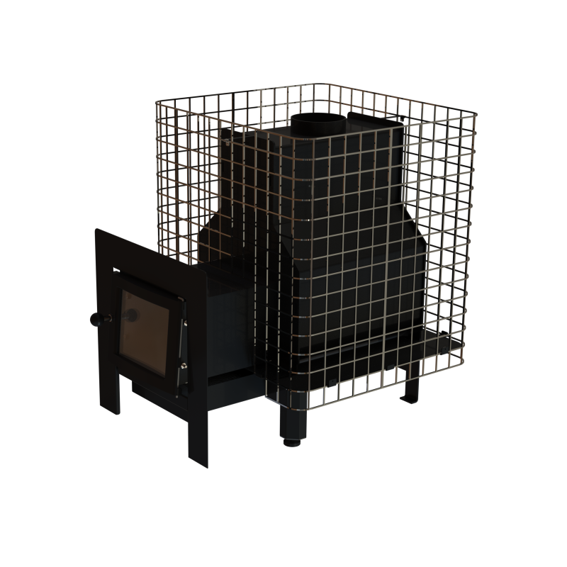 Vedeldad bastuugn - VILPRA FORNAX-14-NL-V med extern eldstad