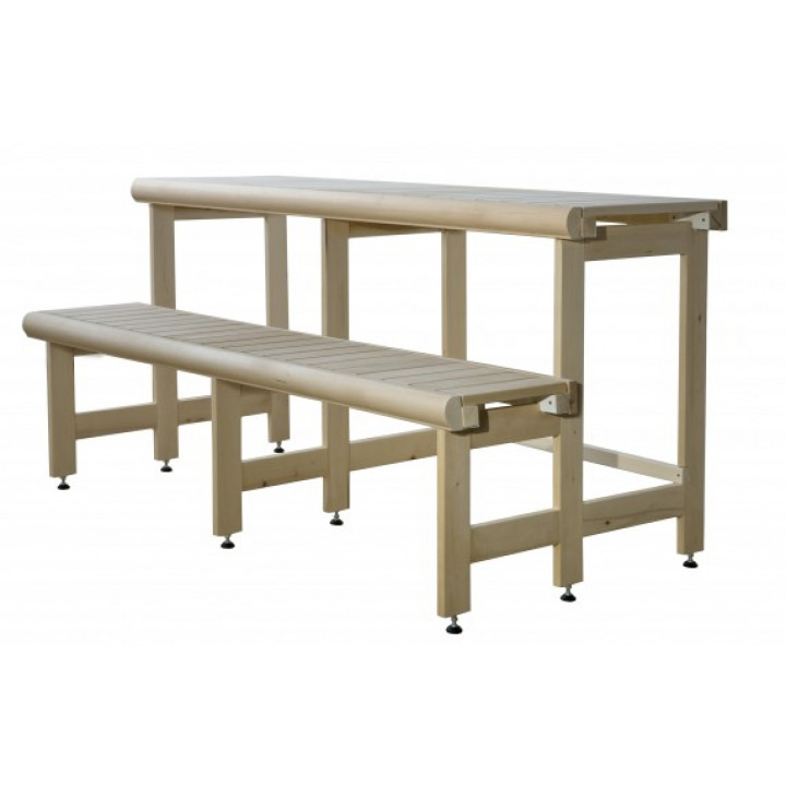 Standard bastubänkskomplex, lindträ, längd 2910mm