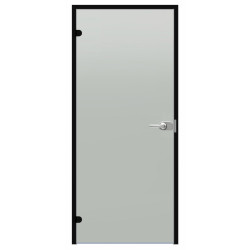 Harvia Black Line låsbar glasdörr, satin, 7x21, svart aluminiumram 