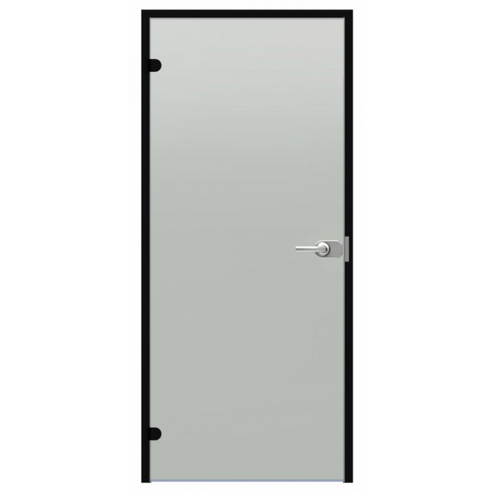 Harvia Black Line låsbar glasdörr, satin, 7x21, svart aluminiumram