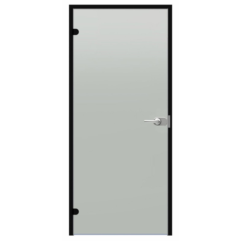 Harvia Black Line låsbar glasdörr, satin, 7x21, svart aluminiumram