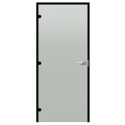 Harvia Black Line låsbar glasdörr, satin, 9x21, svart aluminiumram 