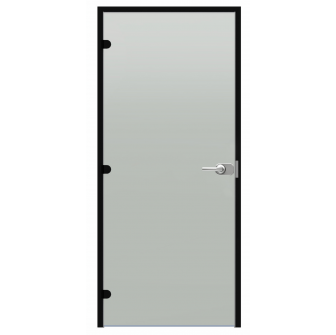Harvia Black Line låsbar glasdörr, satin, 9x21, svart aluminiumram