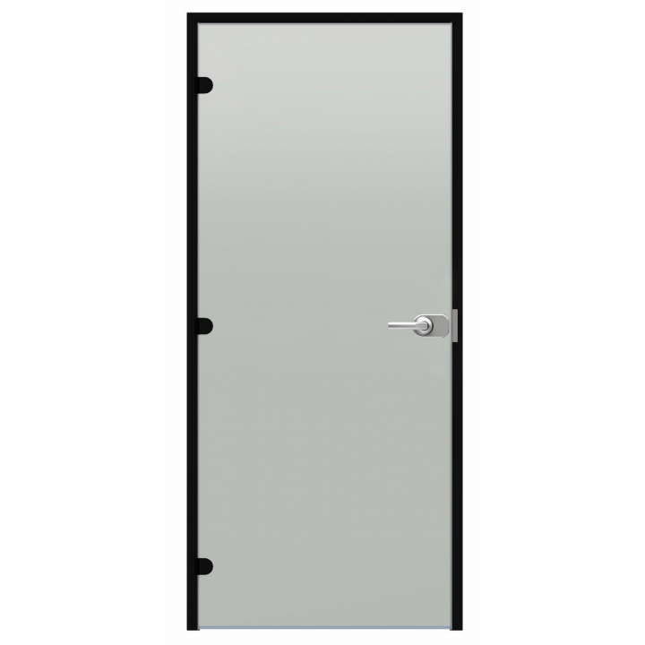 Harvia Black Line låsbar glasdörr, satin, 9x21, svart aluminiumram
