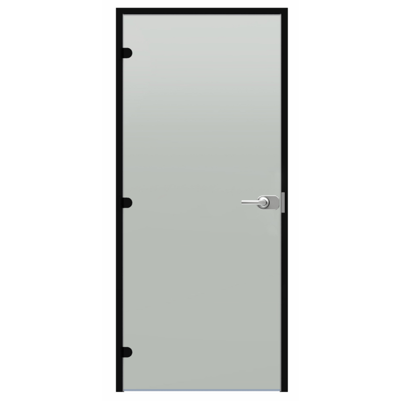 Harvia Black Line låsbar glasdörr, satin, 9x21, svart aluminiumram