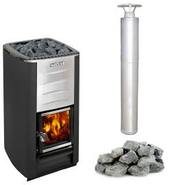 Bastu vedeldad spis HARVIA M3 set, stenar, skorsten  Bastu vedeldad spis HARVIA M3 set, stenar, skorsten