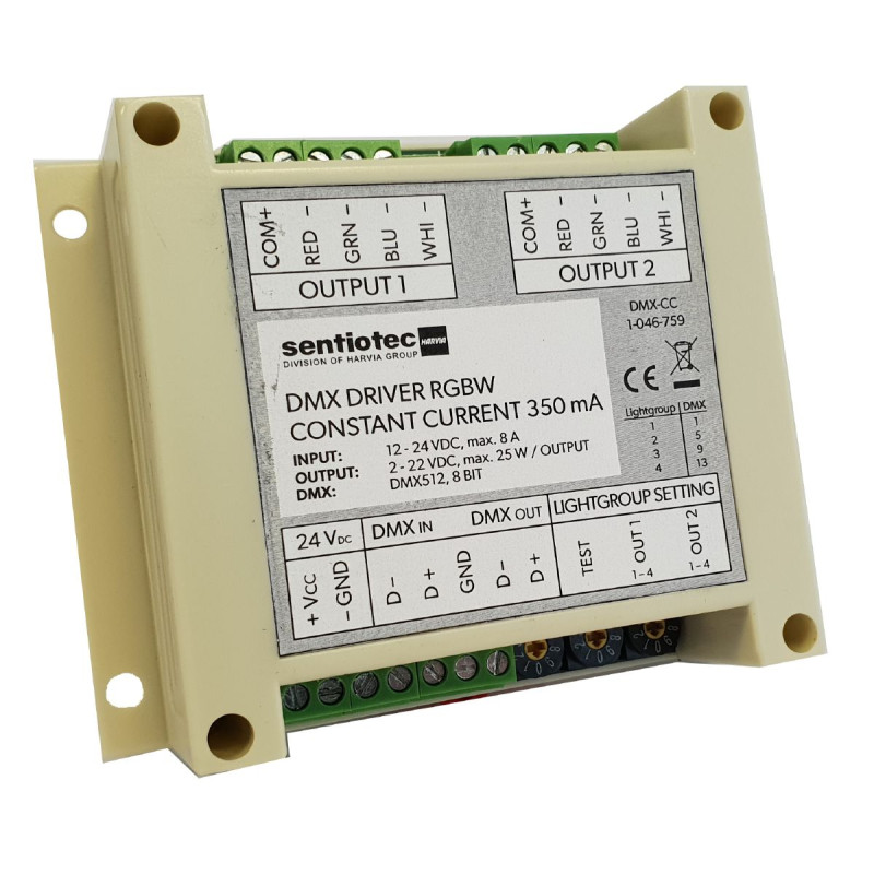 Harvia DMX RGBW LED-drivrutin, 2 × 4 kanaler